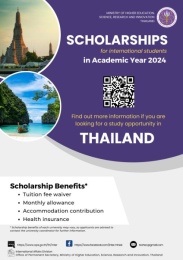 The list of Thailand's scholarships for international students in academic year 2024
