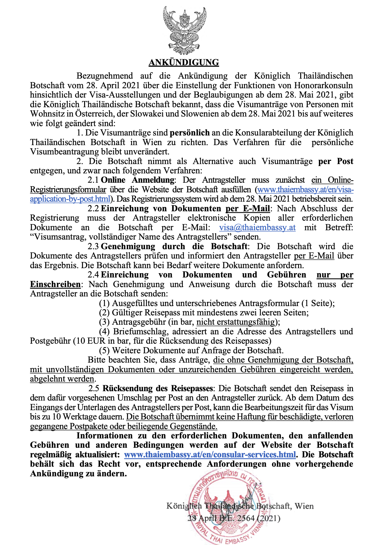 Att.2 Announcement re postal application GER